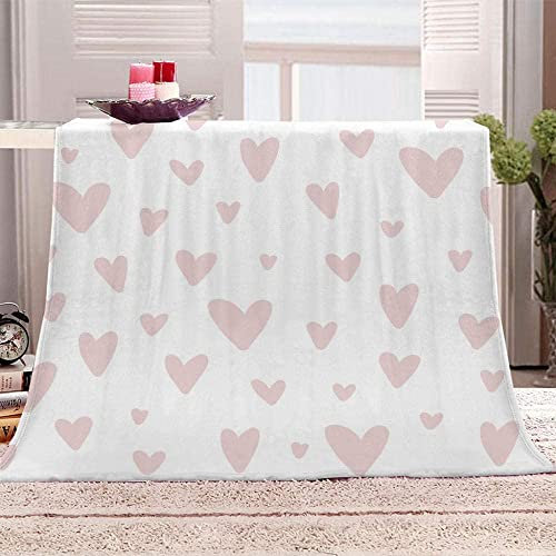 3D Kuscheldecke 200x200 Flanell Fleecedecke Liebesherz Decke Rosa, Flauschig Mikrofaser Wohndecke Erwachsene Mädchen, für Sofadecke Couchdecke Sofaüberwurf Bettüberwurf