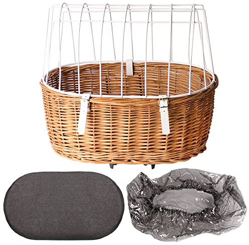 Pulp + KLICKfix Hundekorb Doggy Basket für alle Gepäckträger geeignet - inkl. Kissen und Regenhaube