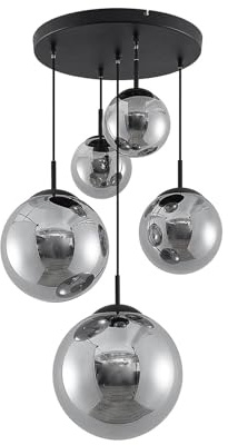 Lindby Lampada a sospensione dimmerabile (Vintage) colore Grigio, in Vetro ad es. Soggiorno & Sala da pranzo lampada vetro per