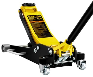 VEVOR 3 Ton Low Profile , Aluminum and Steel Racing Floor Jack with Dual Pistons Quick Lift Pump for Sport Utility Vehicle, Lifting Range 3-6/11-19-11/16, yellow,black