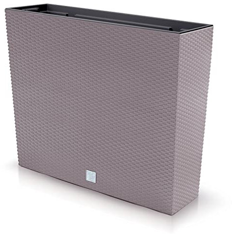 Vase à Fleurs Plantes Rectangulaire Rato Maison Décorative en Plastique Haut 50 cm Pot Plante Intérieur Extérieur 18 x 58 cm Rectangulaire Mocca Design Moderne 44 Litres