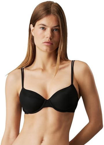 Calvin Klein Reggiseno T-Shirt Donna Lightly Lined con Ferretto, Nero (Black), 2A