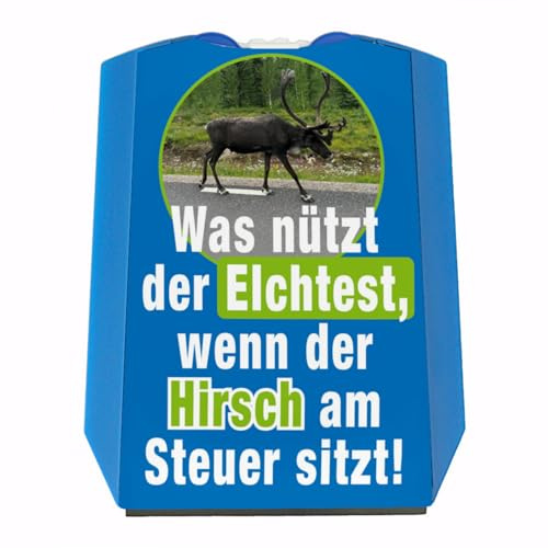 speecheese Elchtest und Hirsch am Steuer Parkscheibe mit Spruch und 2 Einkaufswagenchips EIN nützliches Produkt für Fahranfänger und Autofahrer die Sich über Anderen im Straßenverkehr