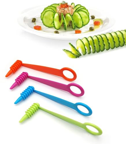 Leddy Living 4 PZ Taglia Verdure a Spirale, Taglierina per Verdure a Ricciolo, Adatto per Frutta e Verdura Creativa a Twist, Carota, Zucchina, Cetriolo, Mela, Patata