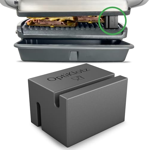 OptiKlotz - Das Original, Abstandshalter aus Lebensmittelechtem Silikon kompatibel mit Tefal Optigrill, Optigrill XL, Zubehör, Verhindert das Zerquetschen von Grillgut | Optigrill XL, Zubehör, verhindert das Zerquetschen von Grillgut, lebensmittelechtes Silikon