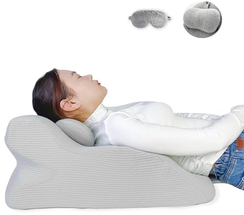 Kuiloapt Lesekissen & Keilkissen zur Beinerhöhung, Reflux Kissen verwendbar als Bequemes Rückenkissen, Beinstützkissen, abnehmbares Mehrzweckkissen für Bett, Sofa, Sitzen, Schlafen, Ruhe (hellgrau)