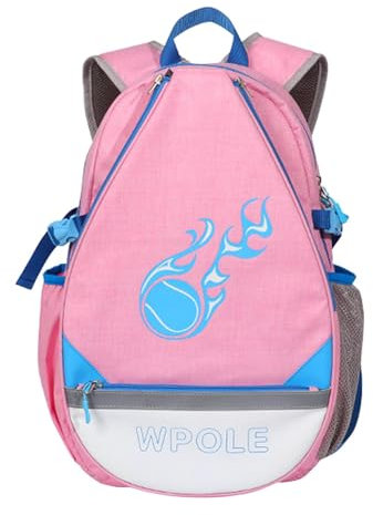 Perfeclan Tennistasche Badmintontasche für Wasserflaschen Zubehör Tragbarer Tennisrucksack Sportrucksack für Badminton Damen Reise, ROSA