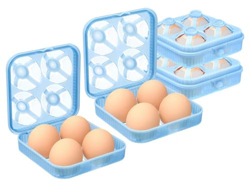 RoseFlower 2 Pezzo 4 Griglie Porta Uova Plastica da Trasporto, Contenitori Uova Porta Uovo da Frigorifero, Portauova Porta Uova da Frigo, Portatile Portauova Scatola Uova per Campeggio All'aperto
