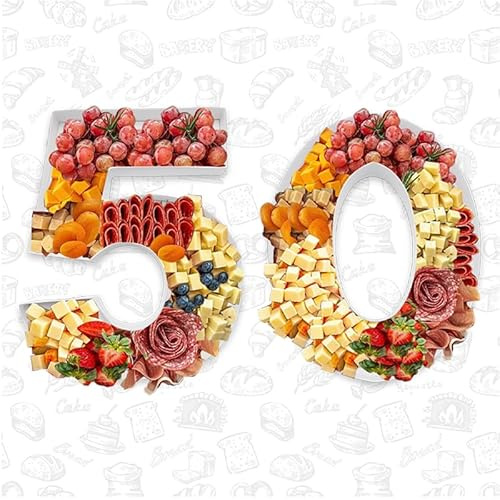 Befüllbare Papptablett, Zahlen, Pappmaché, Box für Charcuterie, Schokolade, Süßigkeiten, Party-Dekorationen, 30,5 cm (50 Formen)