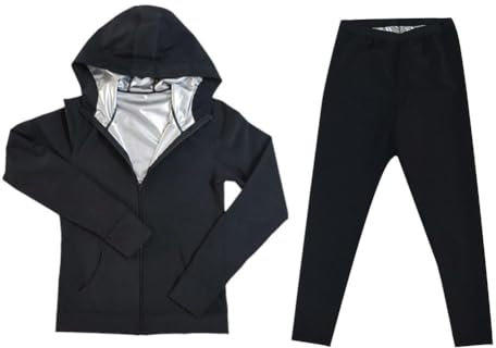 Traje de sauna para mujer, para pérdida de peso, sudoración, gimnasio, ropa deportiva, conjunto de chándal de secado rápido, talla grande para mujer