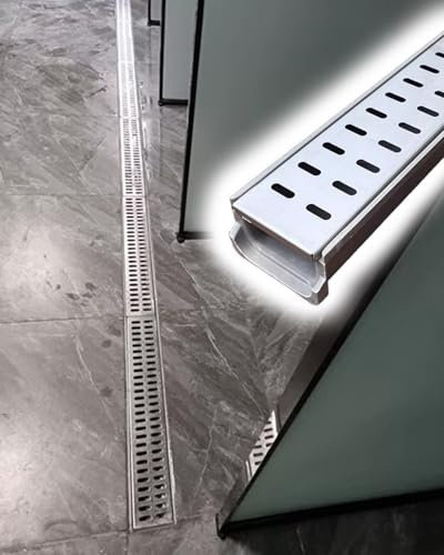 Kunststoff-Abflussabdeckung mit Metallgitter für Küche, Rasen, Deck, Zaun, Absperrung von Hefen pro Terrasse, Haus, Dachrinne, 60 x 10 x 6 cm