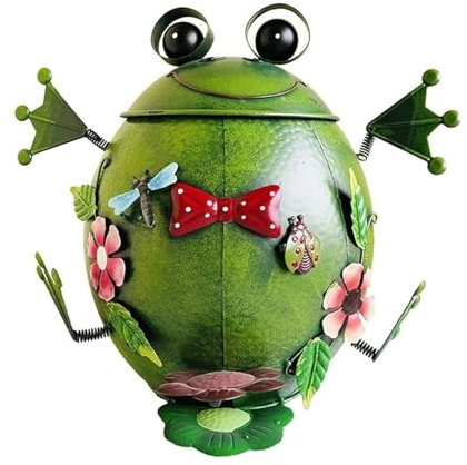 EYPKPL Standaschenbecher Creative Frog Outdoor-Mülleimer, Eisen-Mülleimer, amerikanische rustikale antike Mülleimer, Gartenabfallbehälter praktisch