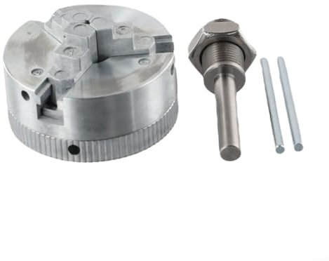 Zilimontt Z011 - Portabrocas eléctrico manual de metal de 3 mandíbulas, mini mandril de torno, mandril de aleación de zinc de 3 mandíbulas con varilla de conexión de taladro eléctrico manual,