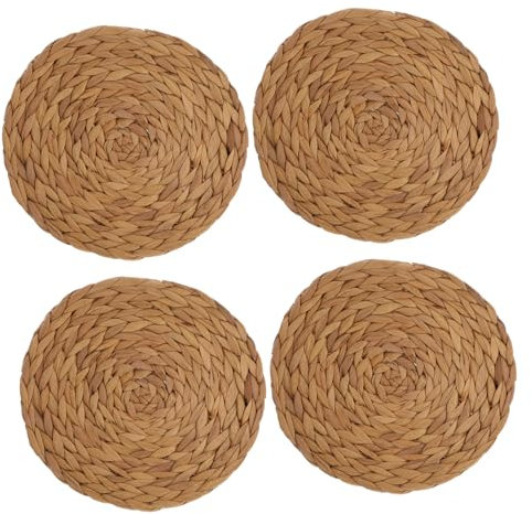 CIYODO 4pcs Handmade Round Coasters Heat Insulation Placemat Coasters Skid and Heat Resistant Cup Mat