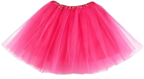 Virelle Tutu Skirt for Women, Adult Ballet Tutu Skirt, 4-Layered Tulle Skirt for Dance, Party, Fancy Dress Costume – Pink Tutu Adult, Plus Size Tutu, Pink Ladies Fancy Dress