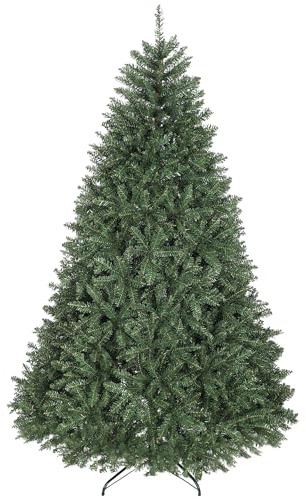 HOMCOM Albero di Natale 210 cm Artificiale con 2641 Rami Ignifughi, Albero Abete di Natale Folto Realistico con Base in Metallo Pieghevole, Facile Montaggio, per Casa e Interni, Verde