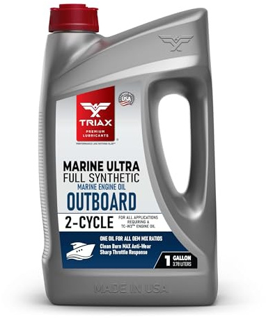 TRIAX Marine Ultra Outboard 2-Cycle - Full Synthetic TC-W3 Spec Engine Oil | For High-Performance Outboards, Jet Skis & Other 2-Cycle Marine Engines (1 Gallon)