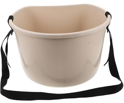 SEWACC Secchio per Fertilizzanti in Plastica Bianco 22 Libbre Spandiconcime Multiuso e Piccolo Cesto per la Raccolta di Frutta e Verdura Attrezzo Portatile per Giardinaggio e Raccolta
