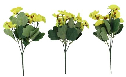 BildeeMait Künstliche Stiefmütterchen, 32 cm, UV-beständige Kunstpflanzen mit lebendigen Farben für drinnen und draußen, Zuhause, Garten, Büro, Dekoration