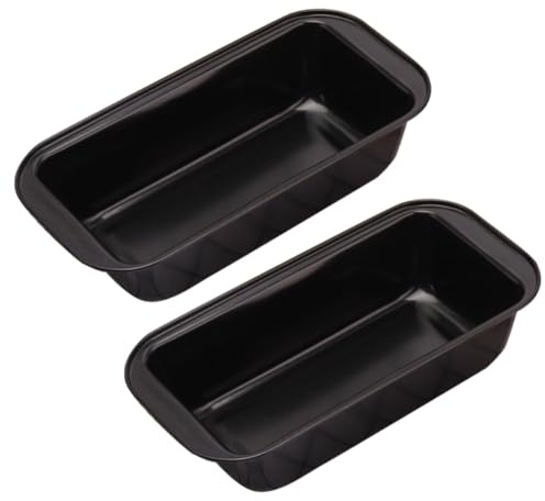 BESPORTBLE 2 Bandejas Rectangulares para Hornear Pan y Pasteles Molde para Horno Antiadherente de Acero al Carbono Negro Apto para Uso Doméstico y Cocina Profesional