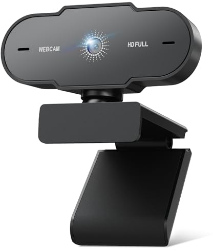 veorkide PC-webbkamera med Full HD 1080P mikrofon - PC-webbkamera USB fast eld 30 FPS brusreducerande videokamera för bärbar dator skrivbord Youtube Streaming Skype Zoom Teams MacOS Windows Linux