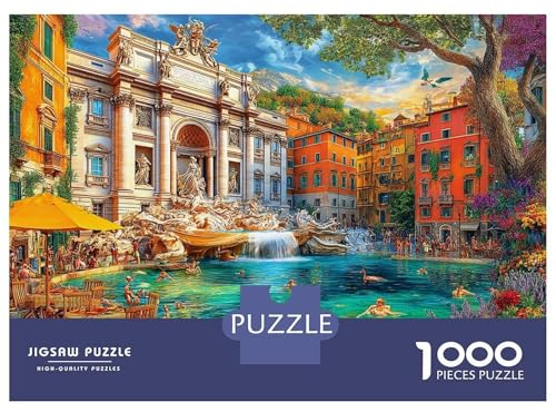 Fontana de Trevi_ Italia Puzzle 1000 Piezas para La Familia-Rompecabezas Difícil, Apto para Adultos Y Adolescentes A Partir De 14 Años 52x38cm/1000pcs