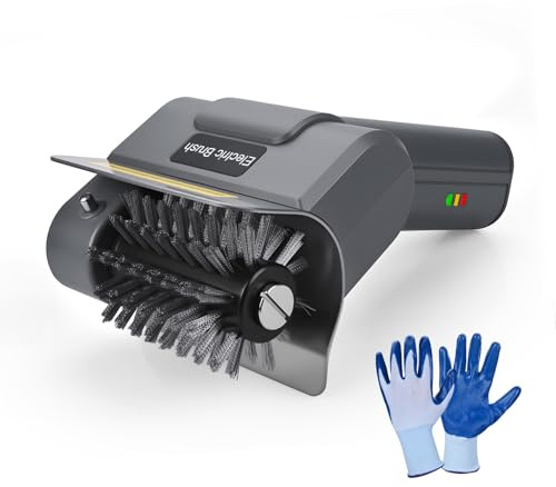 Cepillo Eléctrico para Parilla de MMOBIEL – Cepillo Eléctrico para Barbacoa Inalámbrico con 100 Minutos de Autonomía, Motor de Alta Potencia, 1500 RPM, Mango Ergonómico, Cable USB de Carga y Guantes