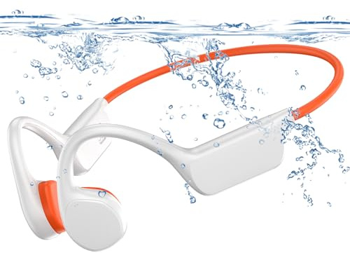 Relxhome Knochenschall Kopfhörer, Kopfhörer Schwimmen, 32GB MP3 Speicher, Open Ear Kopfhörer Bluetooth 5.4, IPX8 Wasserdicht, 10 Stunden Spielzeit, Schwimmen, Laufen，Weiß