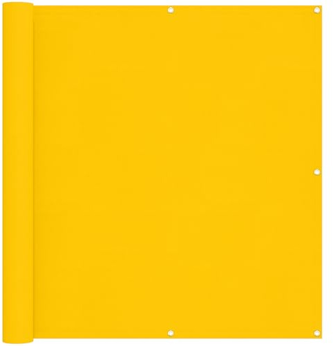 vidaXL Balkonsichtschutz Gelb 110 x 600 cm Oxford-Stoff, Balkonschattierungslösung, moderner gestreifter Schirm, UV-beständig, wasserfest, idealer Sonnenschutz für Außenbereiche