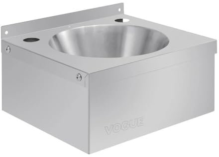 Vogue Mini-Waschbecken aus Edelstahl, Größe: 165 (H) x 305 (B) x 268 (T) mm, Modell A, Wasserhähne (P090) separat erhältlich, P088