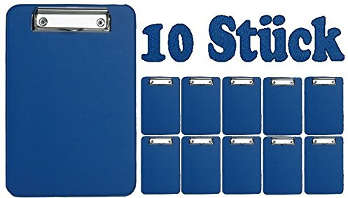 Klemmbrett DIN A5 Schreibplatte Clipboard (10 Stück | A5, blau)