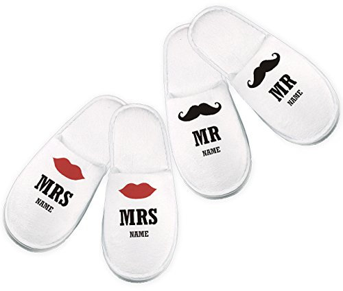 Cera & Toys® Pantoffelset - Mr. & Mrs. - mit Familiennamen perfekt als Hochzeitsgeschenk