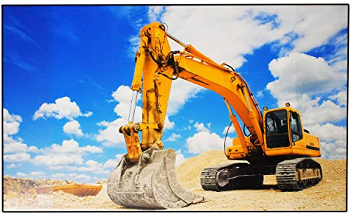 alles-meine.de GmbH XL Schreibtischunterlage/Unterlage - Bagger auf der Baustelle - 68 cm * 45 cm - Tischunterlage/Knetunterlage/Bastelunterlage - abwaschbar & abwischb..
