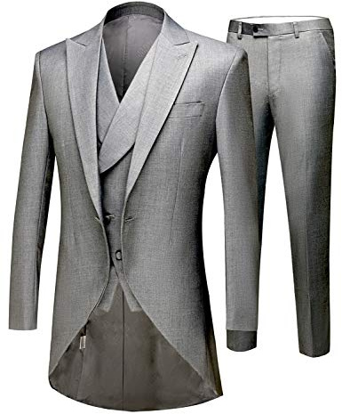 Traje largo de 3 piezas para hombre, color blanco, solapa con muesca, un botón, trajes de boda, esmoquin de novio