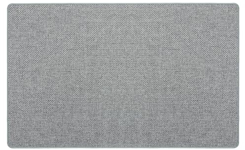 Zerbinando Tappeto INTRECCIO - Tappeto multiuso in tessuto con fondo antiscivolo per ingresso, cucina, camera e bagno - Lavabile in lavatrice - Grigio, 50x240 cm