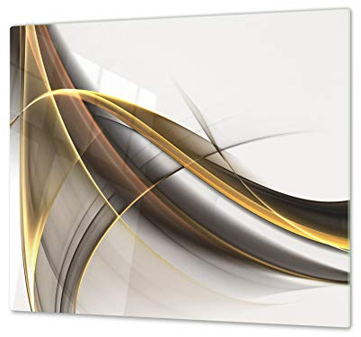 Cubre vitro resistente a golpes y arañazos - Tabla de cortar de vidrio templado - Encimera de trabajo – UNA PIEZA (60 x 52 cm) o DOS PIEZAS (30 x 52 cm); D01 Serie Abstracciones: Tallo ardiente