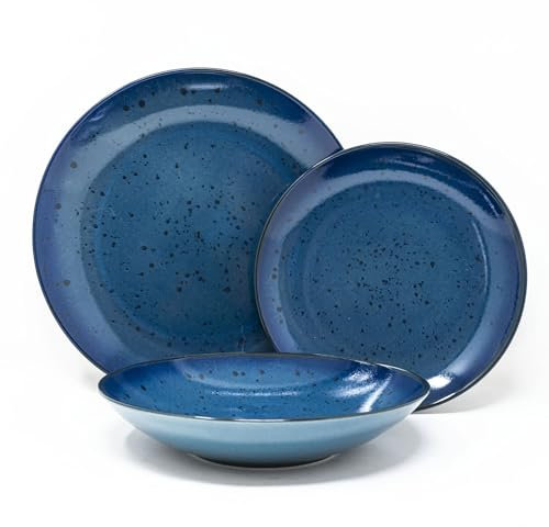 NAMAI - Servizio Piatti 6 Persone - Piatti Porcellana - Adatti in Lavastoviglie e Microonde - Piatti Colorati - Set Piatti 12 Pezzi - Set Piatti 6 Persone - Servizio Piatti Porcellana