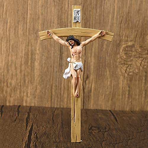 JINGLING Kruzifix Letztes Abendmahl Wanddekoration, Jesus Statuen Home Wall Decor, Jesus genagelt am Kreuz Harz Wand Kruzifix, Renaissance Collection Kruzifix Wandkreuz