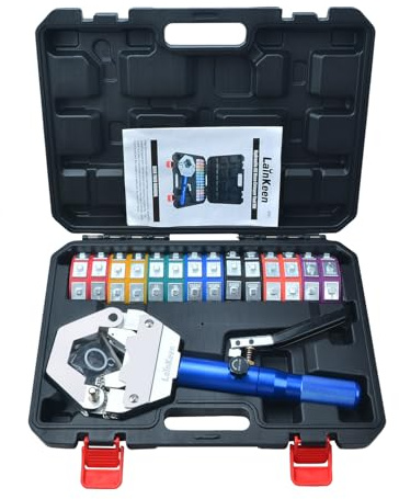 Hydraulic AC Hose Crimper 71500 with Snap-On 7 Dies, Manual Handheld A/C Hose Crimper Kit for AC Hose, Auto A/C Line Air Conditioning Repair Tool