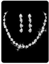 Wedity Wedding Collana di Cristallo Orecchini Set Sposa Girocollo Collane Gioielli da Sposa per Donne e Ragazze (Argento)