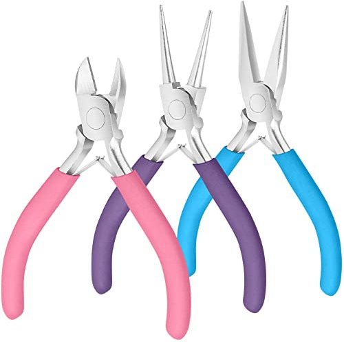 Jewelry Making Pliers, Shynek Jewelry Pliers Set Includes Needle Nose Pliers, Round Nose Pliers and Wire Cutter, Jewelry Making Tools for Jewelry Repair, Wire Wrapping, and Crafting
