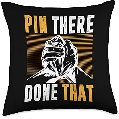Pin There Done That, Funny Arm Wrestling Throw Pillow