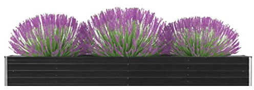 WIFESE Aiuola rialzata da giardino, in metallo, 320 x 40 x 45 cm, per giardino e piante aromatiche, decorazione per terrazze, elegante e durevole