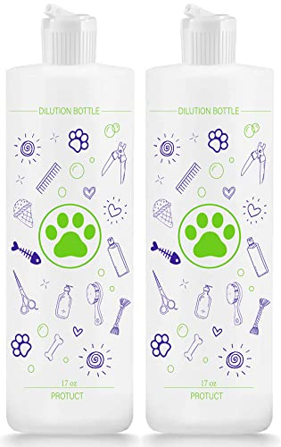 2 x husdjurshampo tunnare flaskor, specialblandningsflaska för koncentrerad hundschampo och balsam (2)