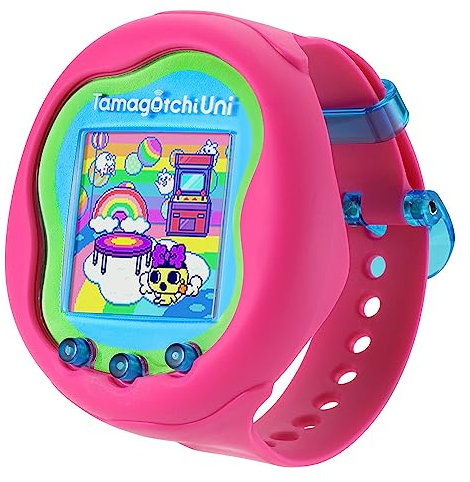 BANDAI - Tamagotchi Uni - Verbindungsfähiges Tamagotchi mit Armbanduhr - Virtuelles Haustier - Rosa Modell - 43351, (NT43351)