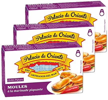 Lot 3x Moules à la sauce piquante - Boîte 115g