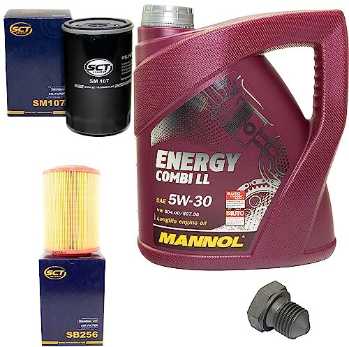 Motoröl Set 5W30 4 Liter + Ölfilter SM107 + Ölablassschraube 03272 + Luftfilter SB256
