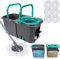 Midyb Wischmopp Set mit Eimer, Bodenwischer Set mit 6 Mikrofaser Mopp Pads und 132cm Edelstahlgriff, Spin Mop und Eimer Set mit Auswringfunktion für alle Böden Geeignet