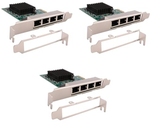 MANDDLAB 3X Tarjetas de Red Adaptador de Red/Ethernet/LAN Tarjeta de Red PCI-E Realtek RJ45 Internet Ethernet Gigabit Tarjeta de Red de 4 Puertos