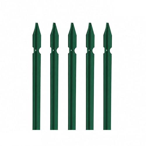 MED - 5 PZ Palo Paletto in ferro a T 30x30x3 mm Plastificato Verde per Rete Recinzione Metallica – Altezza 175CM – Robusto, Anticorrosione – TUTTE LE MISURE - MADE IN ITALY (5 PZ H. 175 CM)